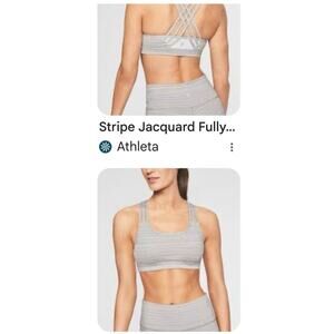 NWT Athleta STRIPE JACQUARD FULLY FOCUSED BRA size medium